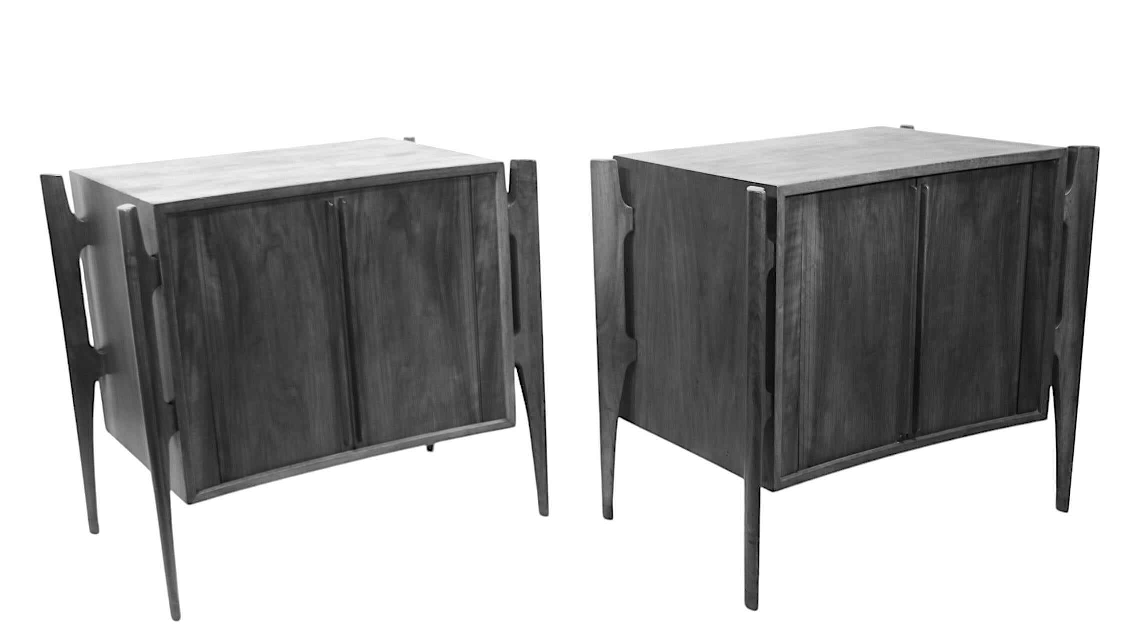 Pr. Mid Century Exoskeleton  Night Tables made in Sweden by William Hinn  1950's For Sale 9