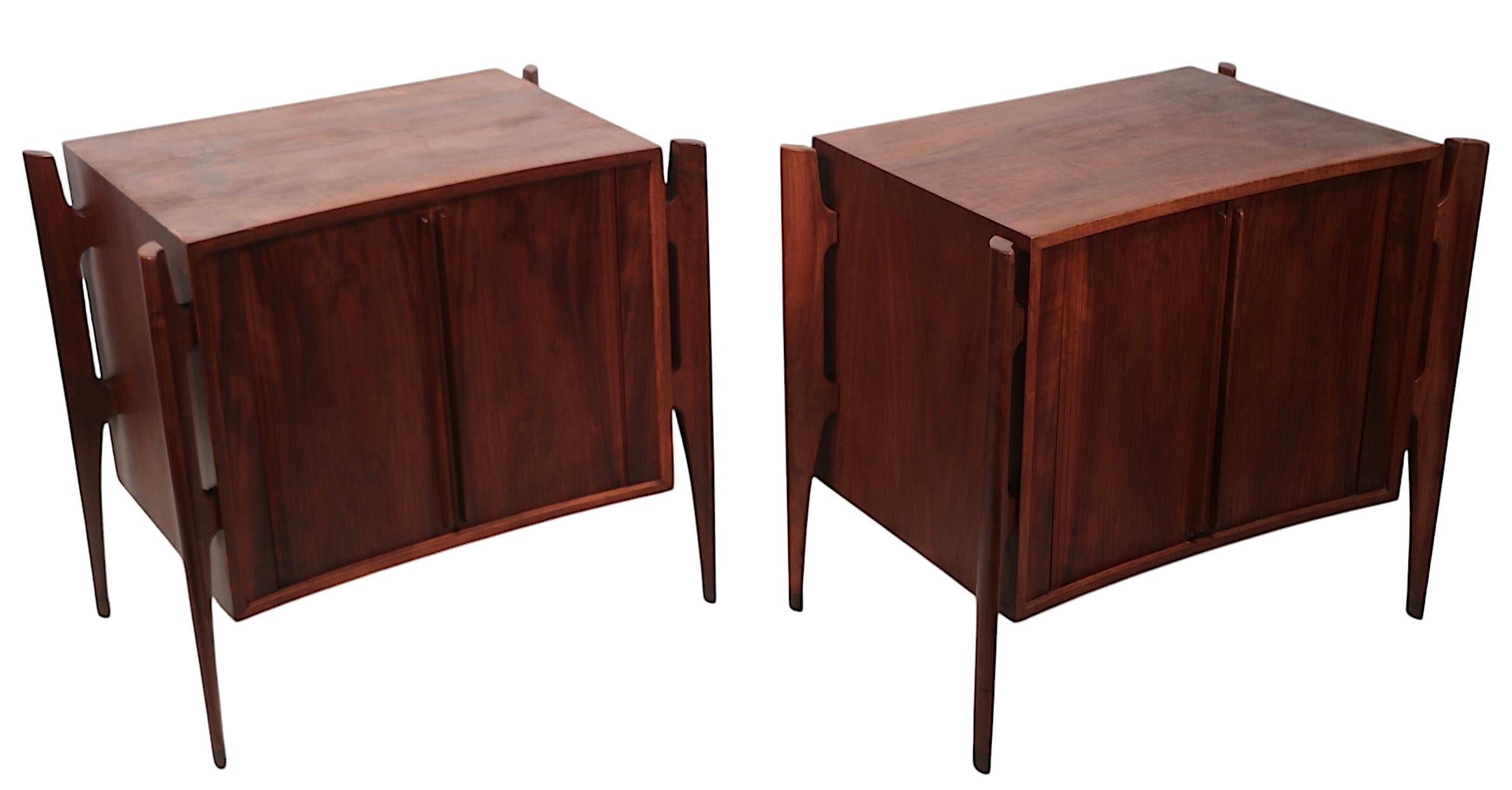 Pr. Mid Century Exoskeleton  Night Tables made in Sweden by William Hinn  1950's For Sale 10