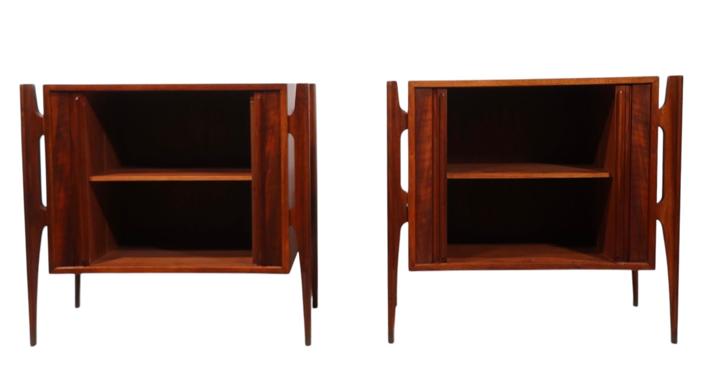 Pr. Mid Century Exoskeleton  Night Tables made in Sweden by William Hinn  1950's For Sale 11