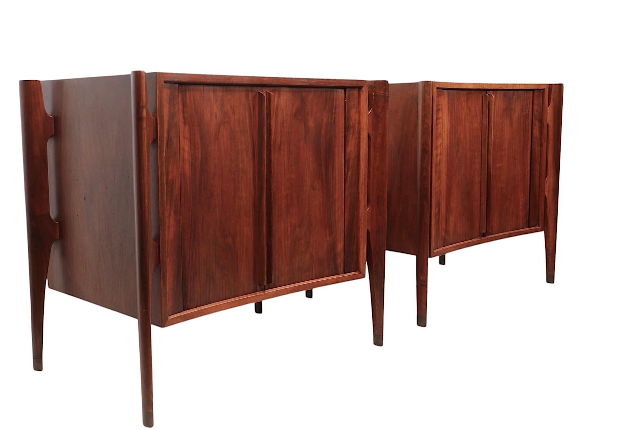 Mid-Century Modern Pr. Mid Century Exoskeleton  Night Tables made in Sweden by William Hinn  1950's For Sale