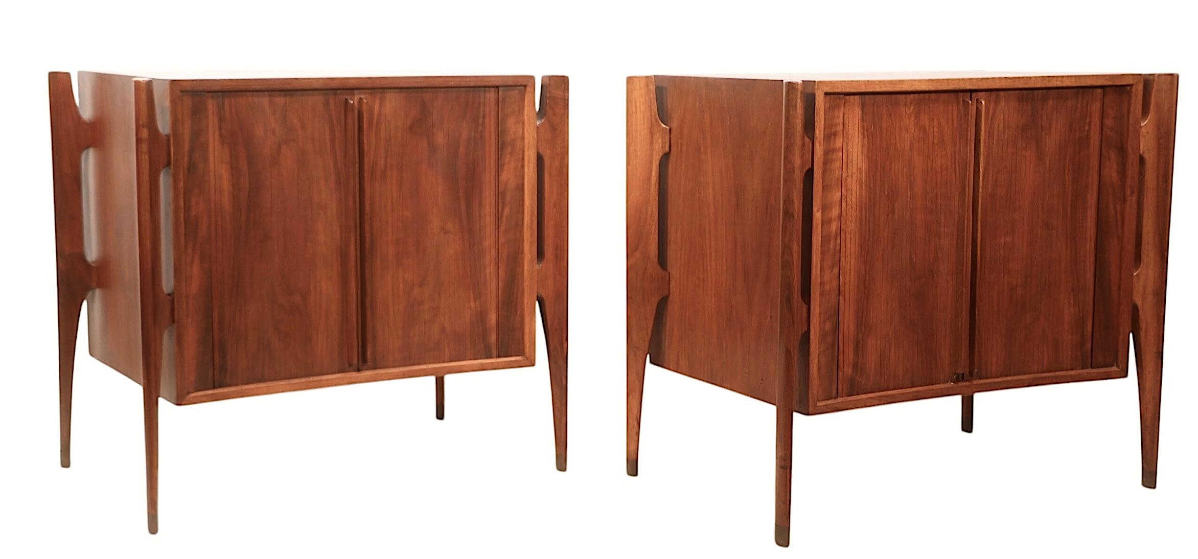Swedish Pr. Mid Century Exoskeleton  Night Tables made in Sweden by William Hinn  1950's For Sale