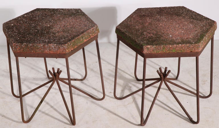 American Pr. Mid-Century Garden Tables by O'dell After Royere  For Sale
