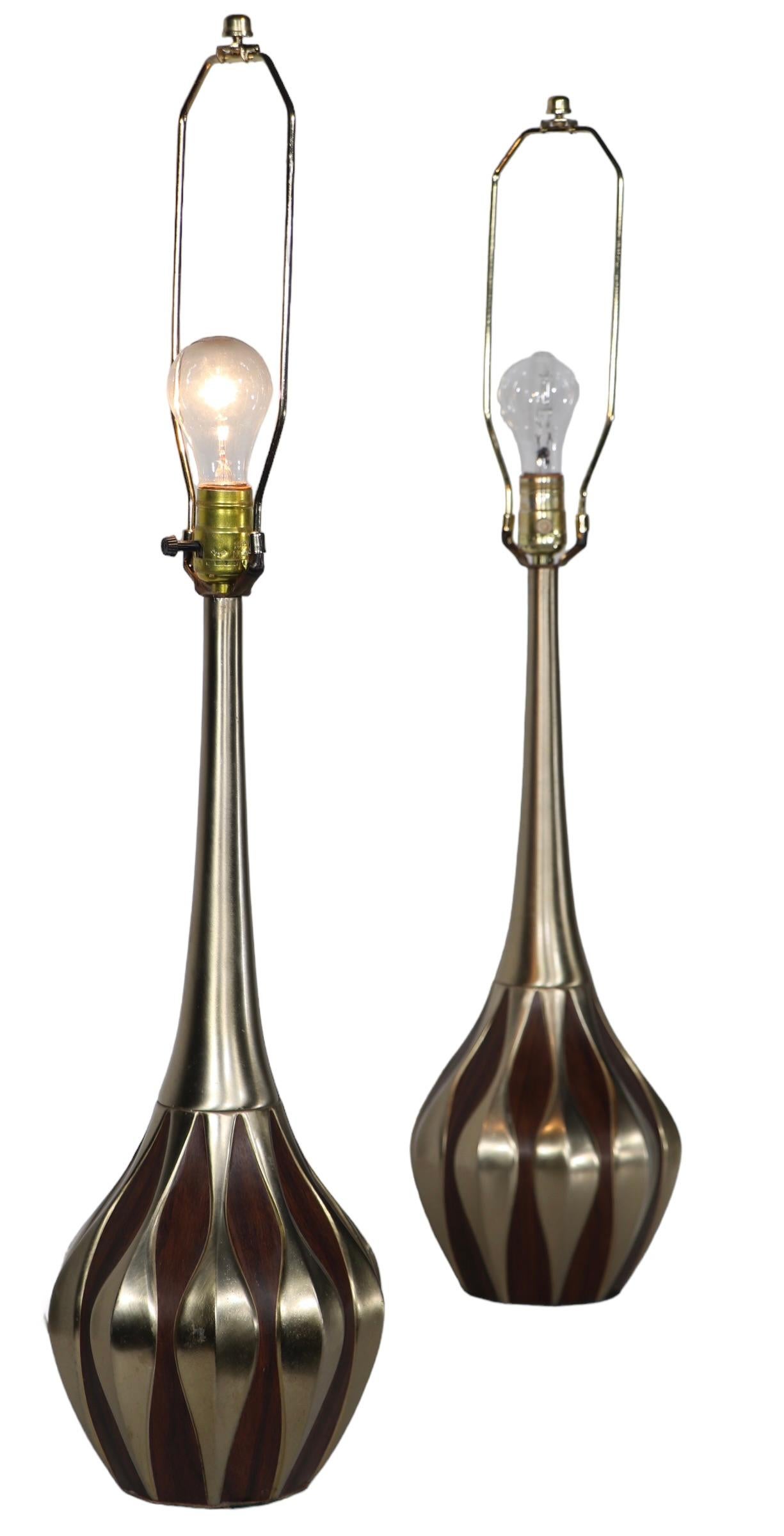 Pr. Mid Century Genie Table Lamps by Laurel c 1960's  For Sale 1