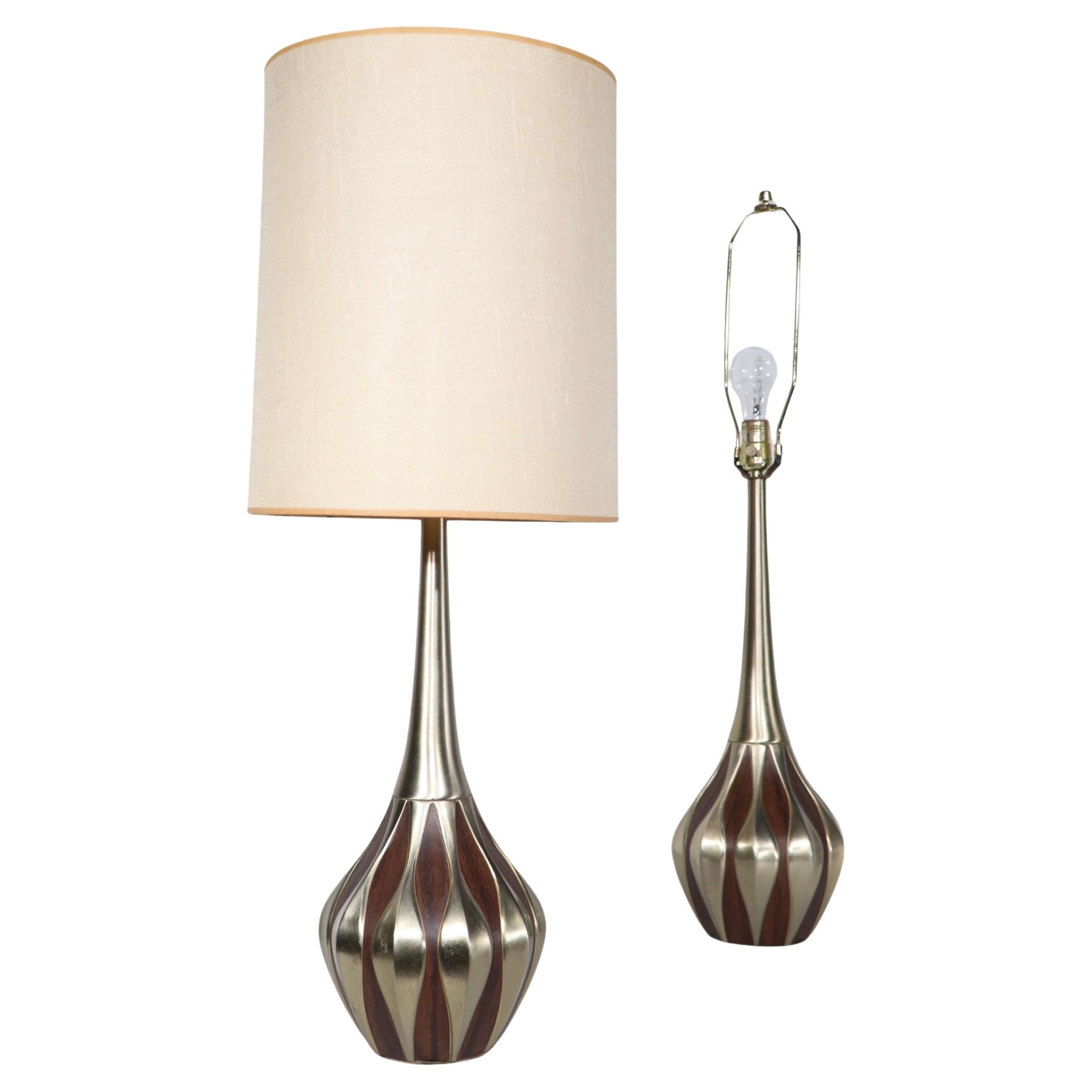 Pr. Mid Century Genie Table Lamps by Laurel c 1960's  For Sale