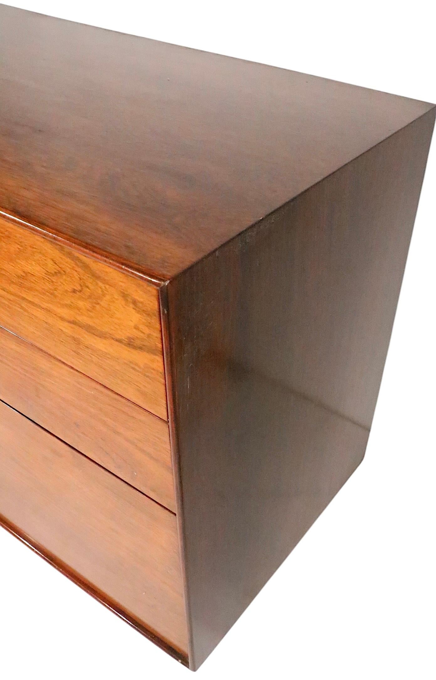 Pr. Bachelors-Kommoden aus Rosenholz mit dünner Kante, George Nelson Herman Miller, Mid-Century (Aluminium) im Angebot