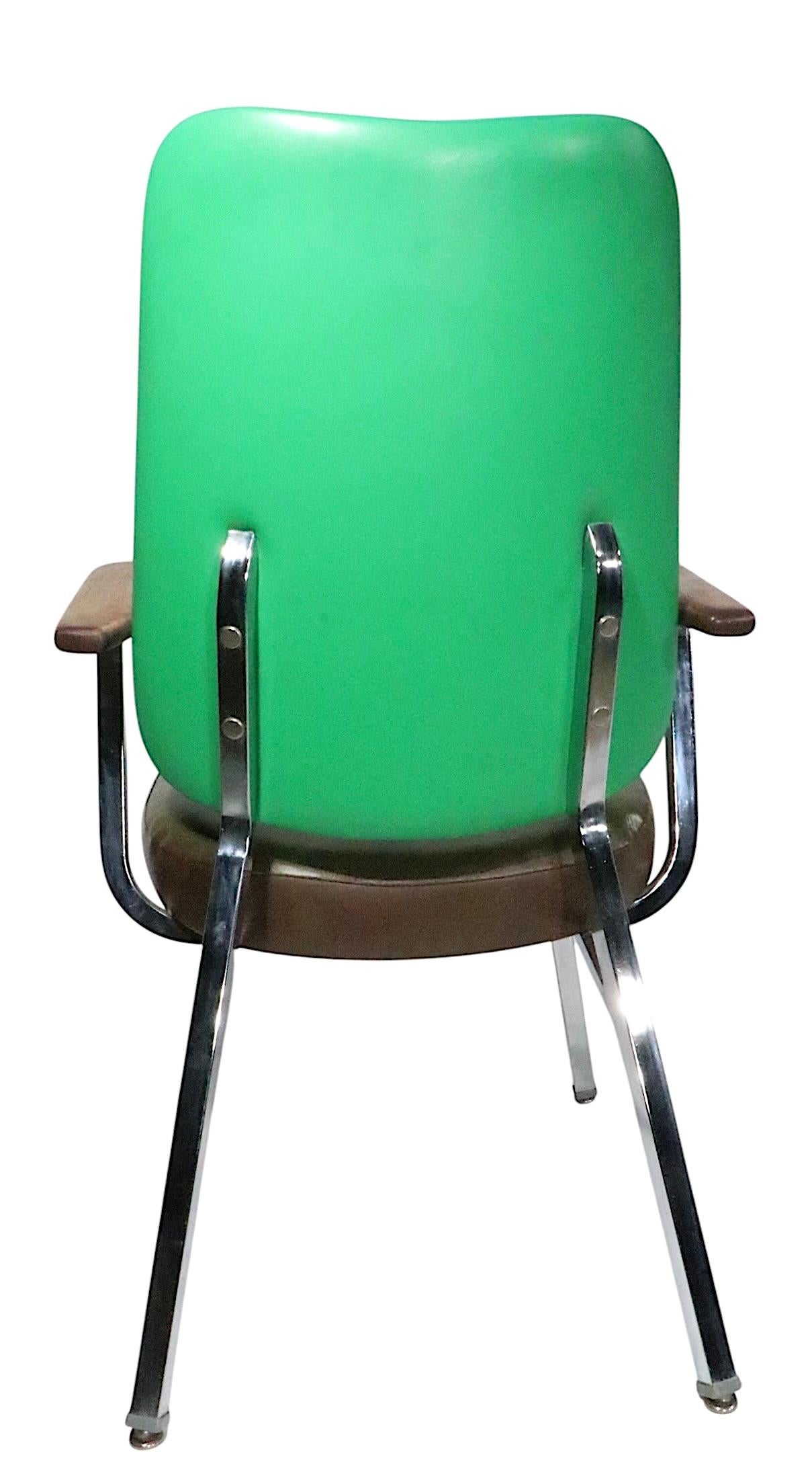 Pr. Mid Century  High Back Lounge Office Armchairs by Dellwood Furniture c 1970s For Sale 10