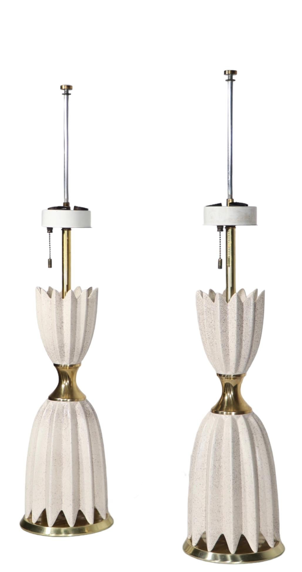 Pr Mid Century Hollywood Regency Table Lamps by Gerald Thurston for Lightolier  For Sale 5
