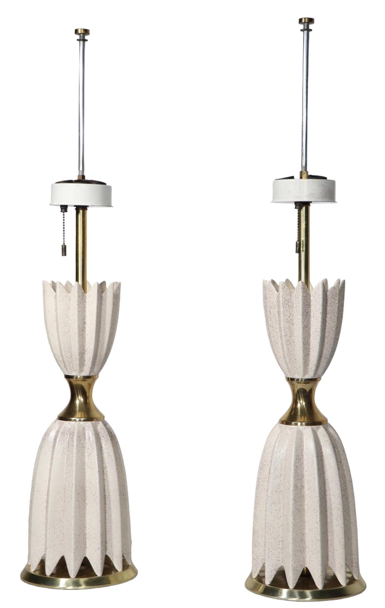 Pr Mid Century Hollywood Regency Table Lamps by Gerald Thurston for Lightolier  For Sale 6
