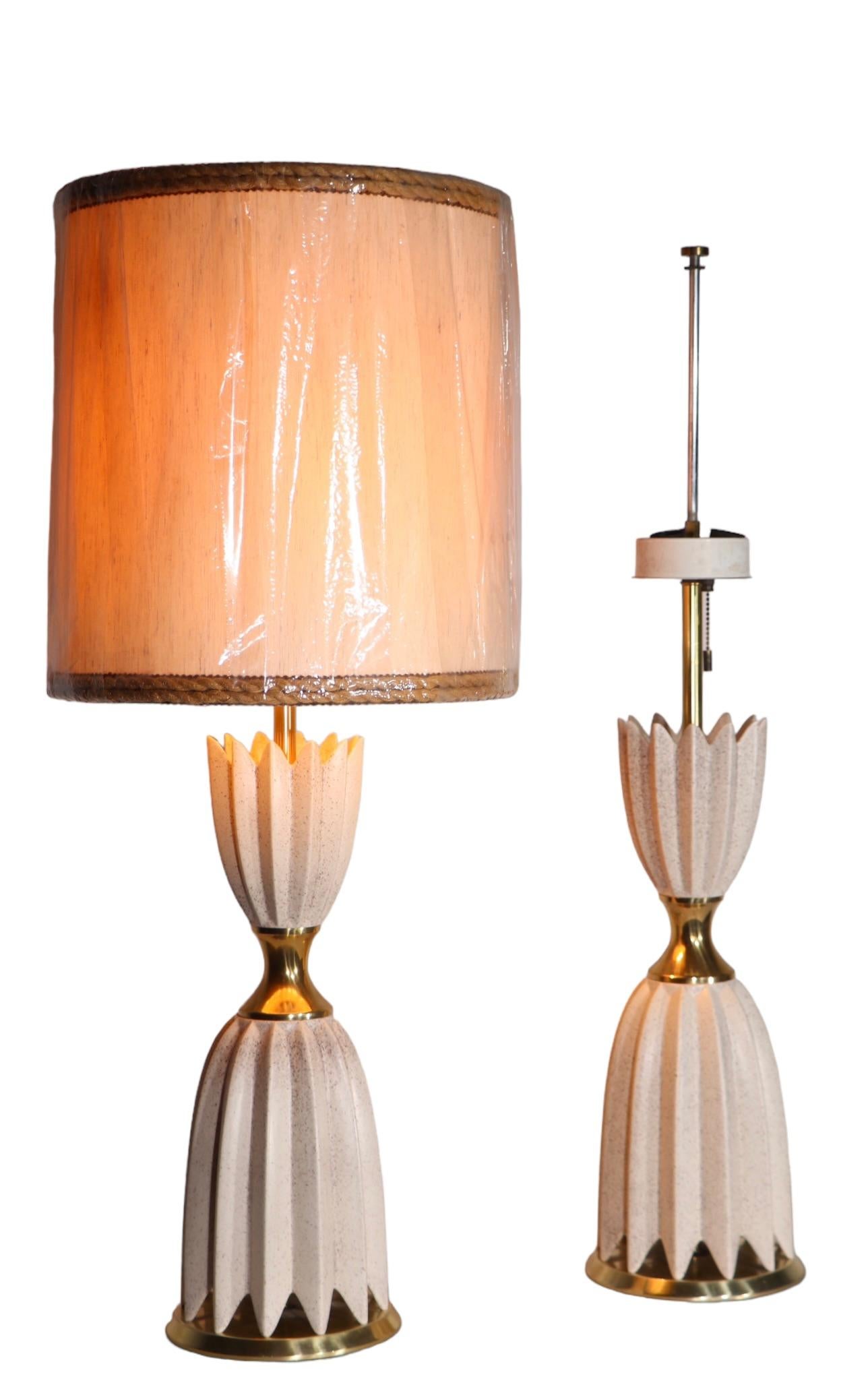 Pr Mid Century Hollywood Regency Table Lamps by Gerald Thurston for Lightolier  For Sale 12