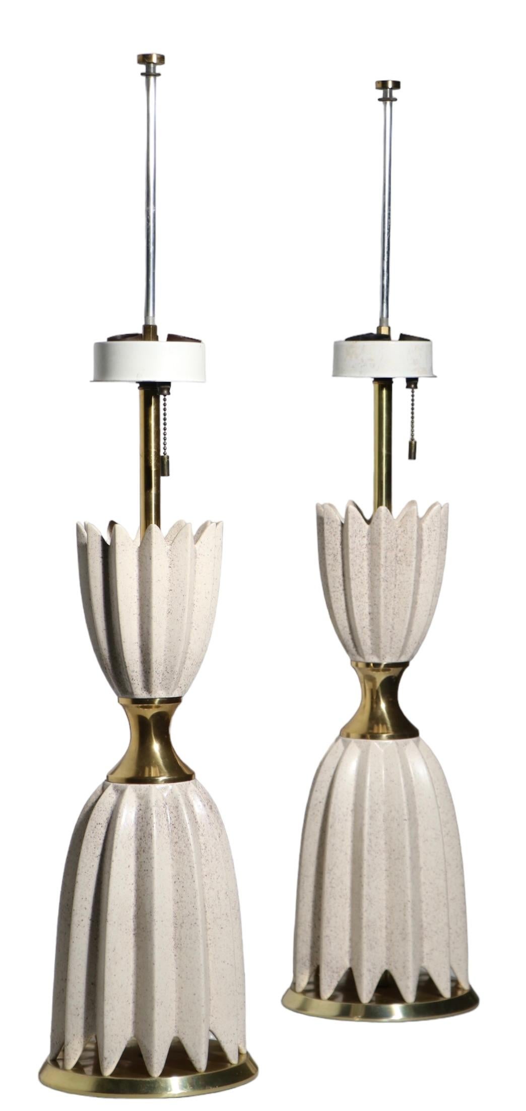 20th Century Pr Mid Century Hollywood Regency Table Lamps by Gerald Thurston for Lightolier  For Sale