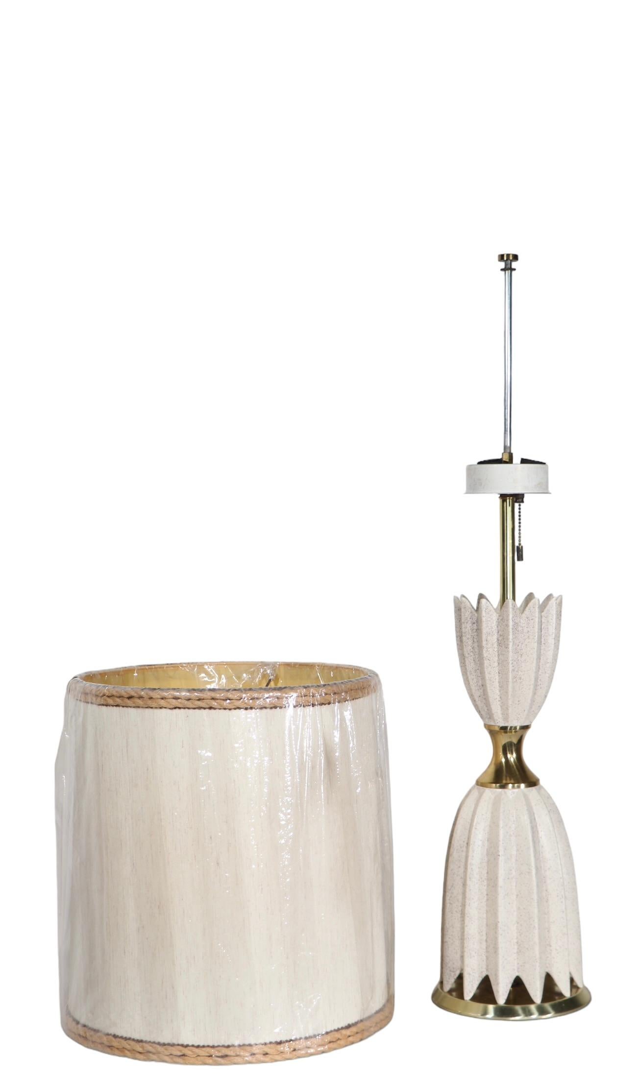 Brass Pr Mid Century Hollywood Regency Table Lamps by Gerald Thurston for Lightolier  For Sale