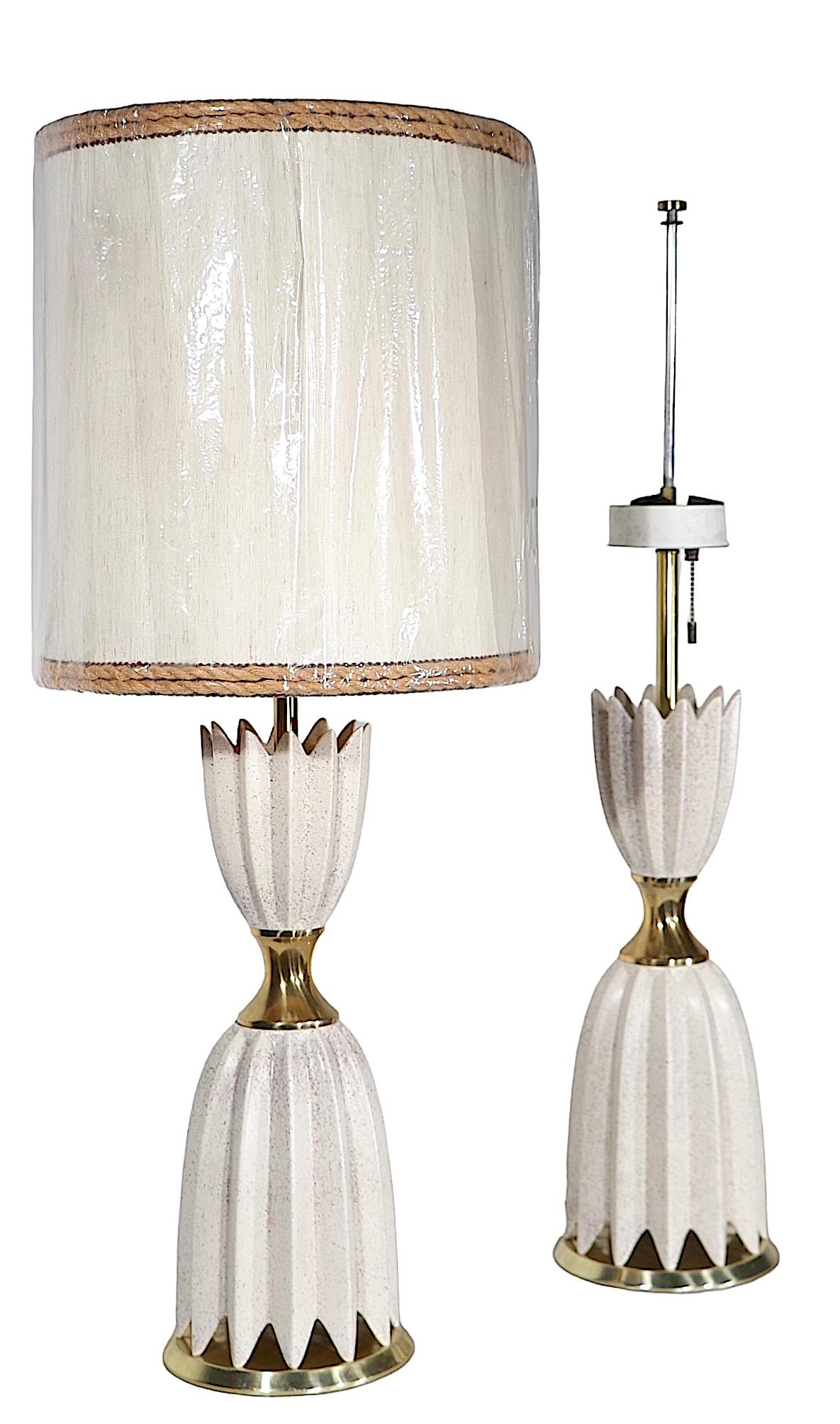 Pr Mid Century Hollywood Regency Table Lamps by Gerald Thurston for Lightolier  For Sale 3