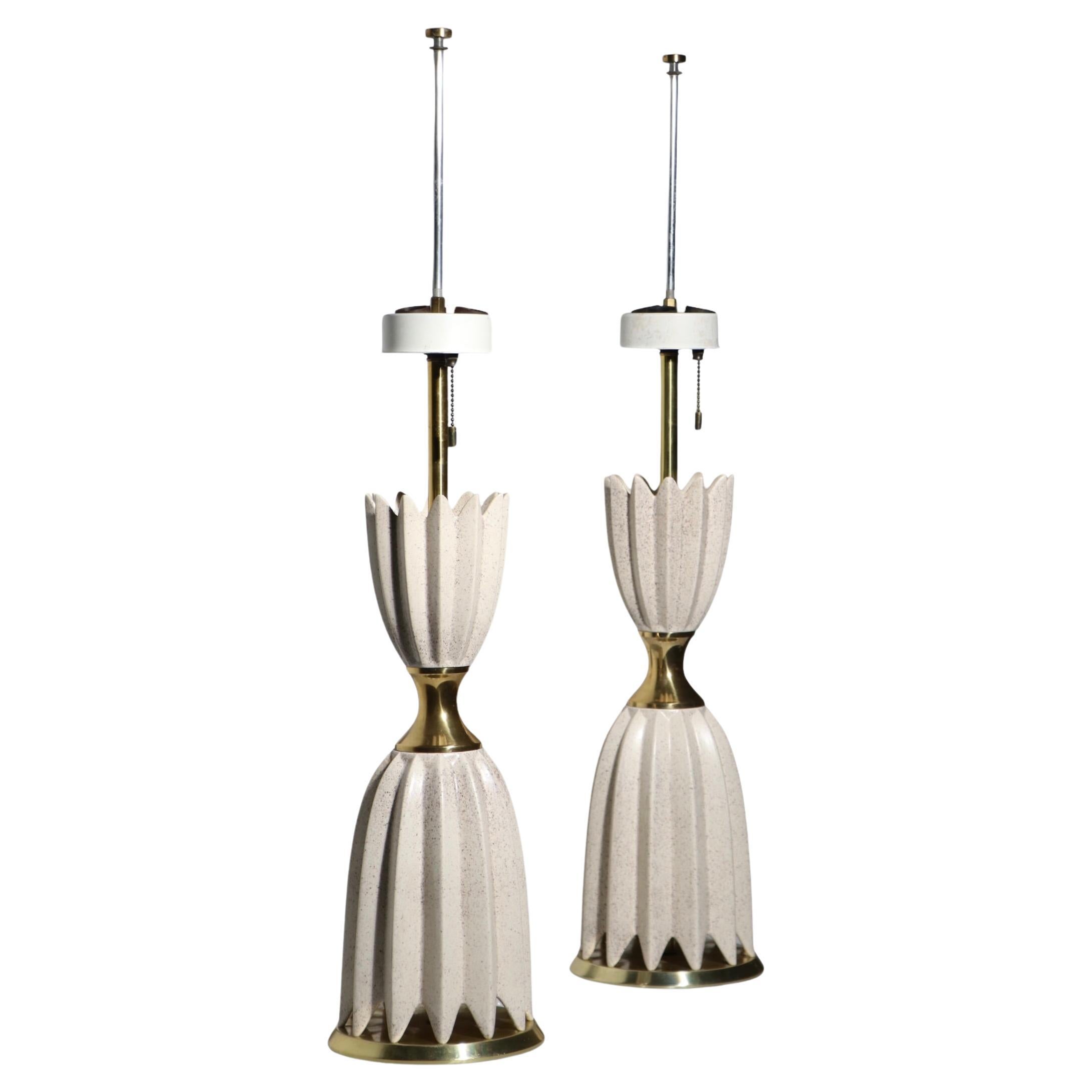 Pr Mid Century Hollywood Regency Table Lamps by Gerald Thurston for Lightolier  For Sale