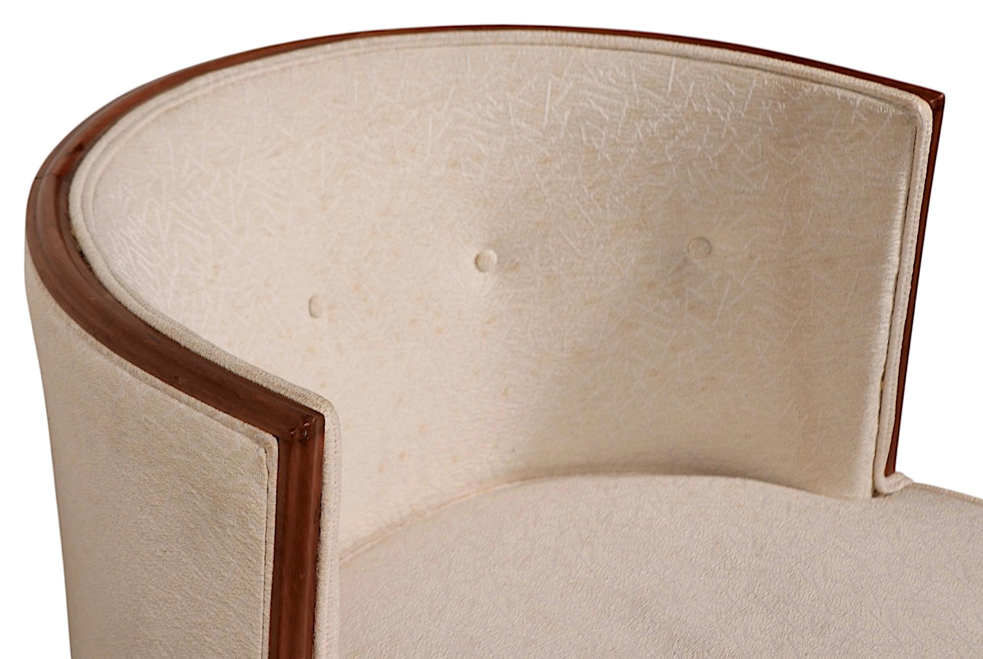 Pr. Mid Century Hollywood Regency Tub Chairs possibly Laverne Robsjohn Gibbings For Sale 3