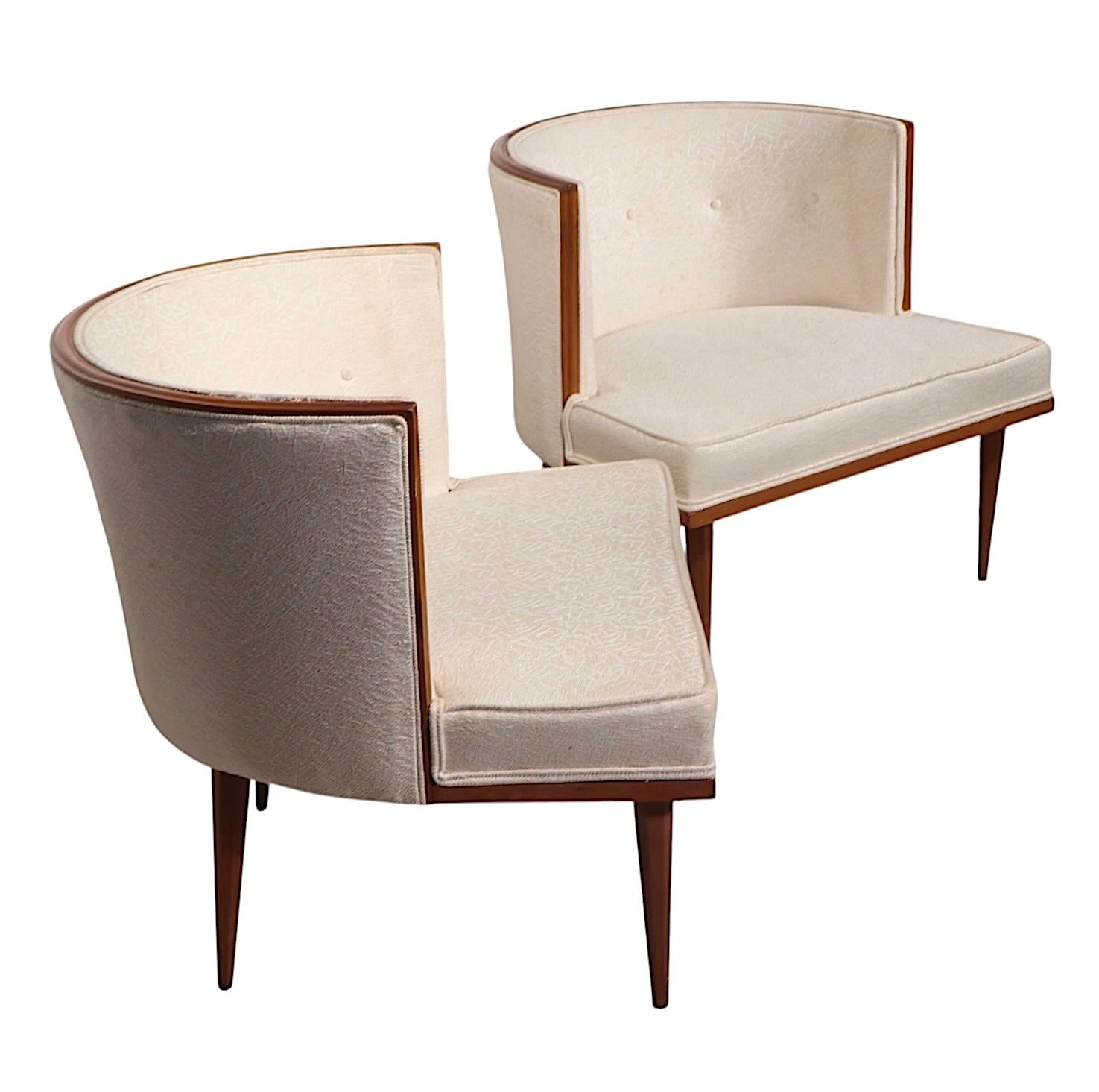 Pr. Mid Century Hollywood Regency Tub Chairs possibly Laverne Robsjohn Gibbings For Sale 5