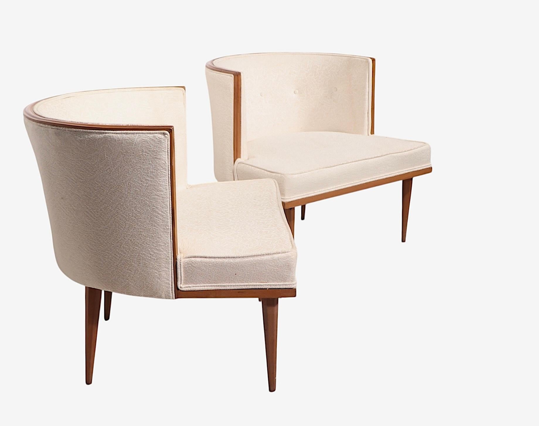 Pr. Mid Century Hollywood Regency Tub Chairs possibly Laverne Robsjohn Gibbings For Sale 6