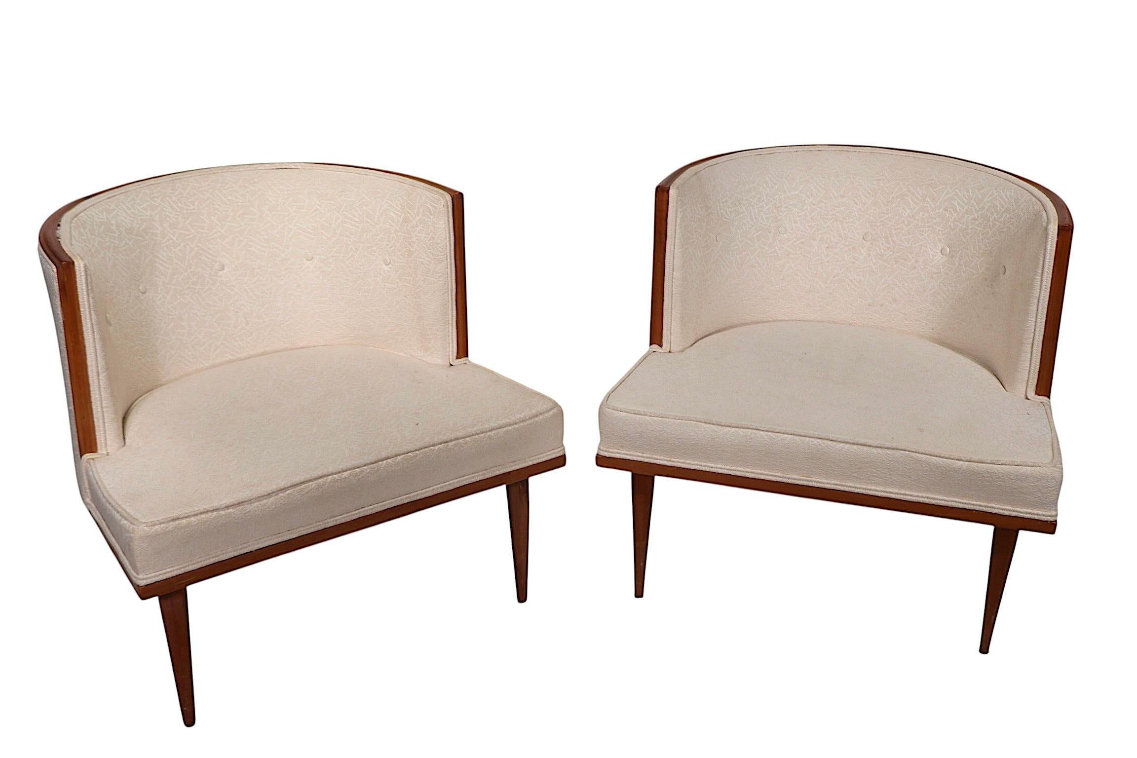 Pr. Mid Century Hollywood Regency Tub Chairs possibly Laverne Robsjohn Gibbings For Sale 7
