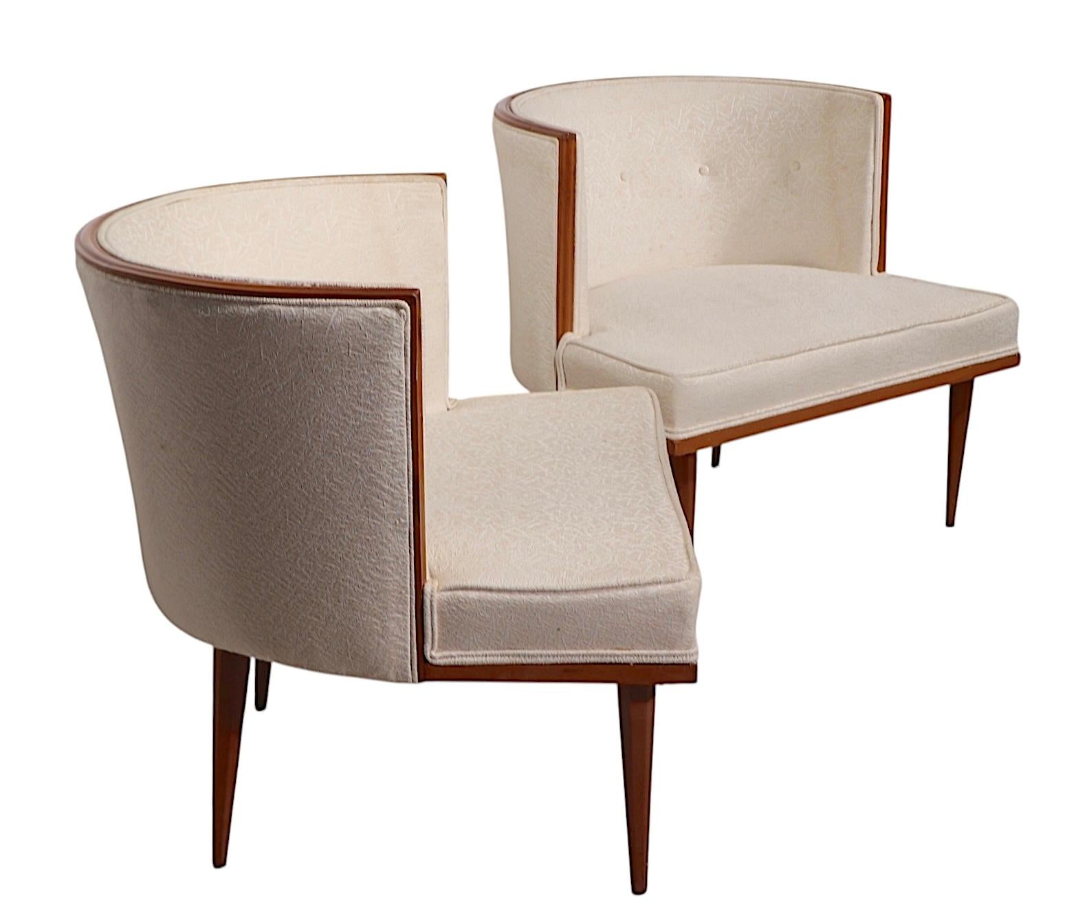 Pr. Mid Century Hollywood Regency Tub Chairs possibly Laverne Robsjohn Gibbings For Sale 8