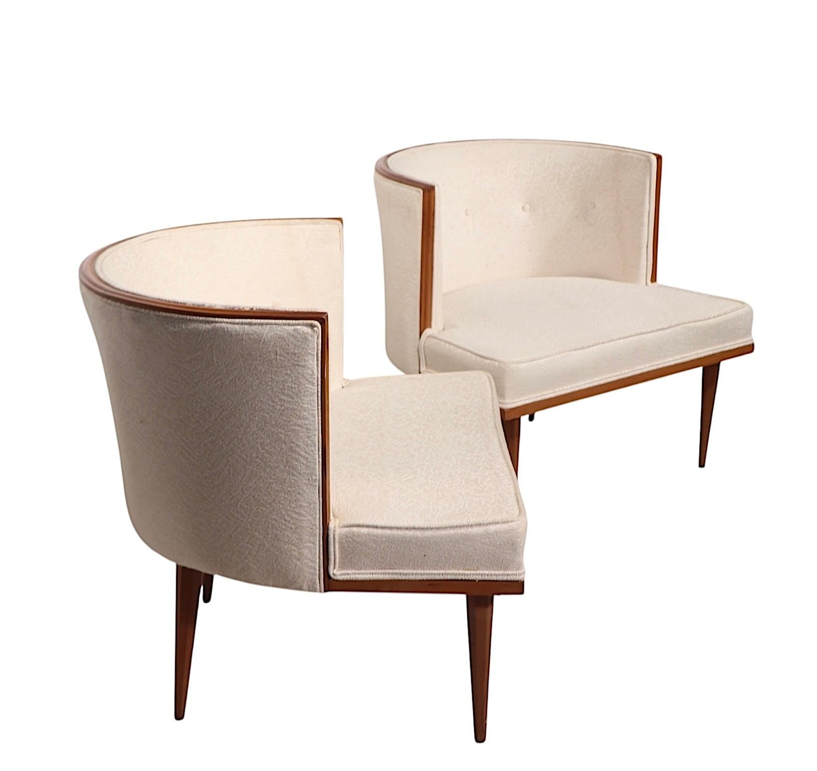 Pr. Mid Century Hollywood Regency Tub Chairs possibly Laverne Robsjohn Gibbings For Sale 10