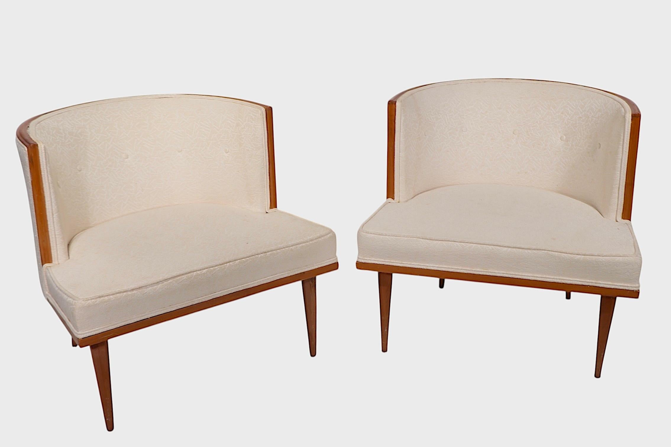 Pr. Mid Century Hollywood Regency Tub Chairs possibly Laverne Robsjohn Gibbings For Sale 1