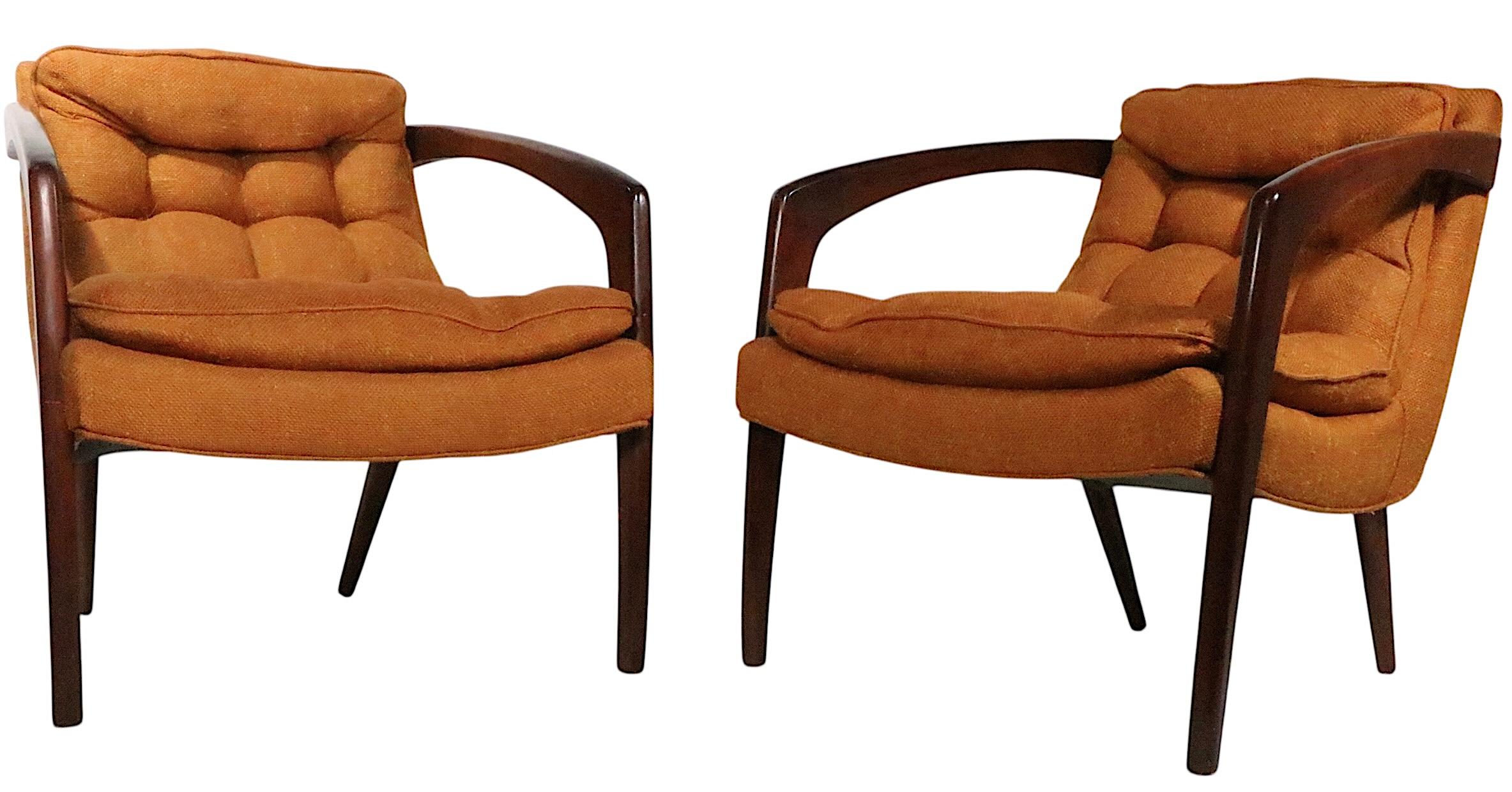 Pr. Mid Century Lounge Stühle att. zu R. Huber c 1960's im Angebot 5