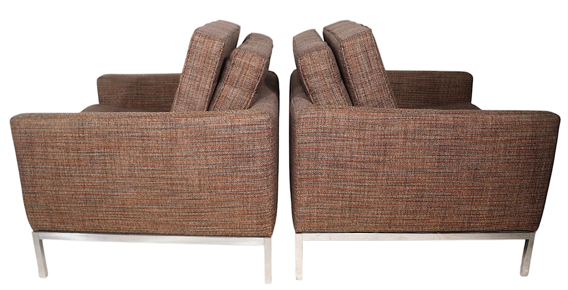 Pr. Mid Century Lounge Chairs designed by Florence Knoll for Knoll International For Sale 7