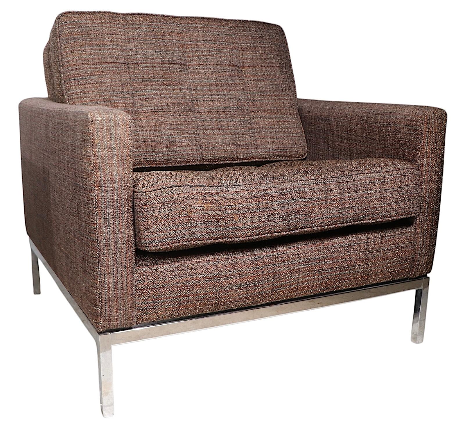 Pr. Mid Century Lounge Chairs designed by Florence Knoll for Knoll International For Sale 12
