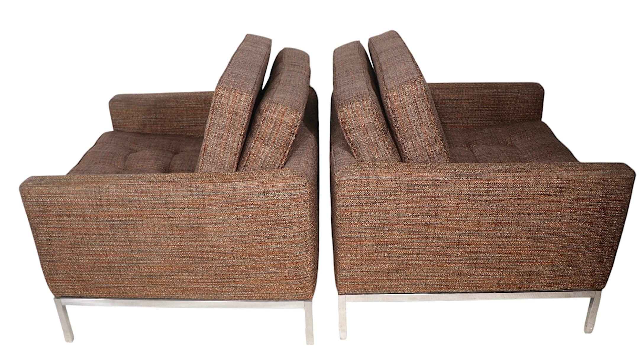 Pr. Mid Century Lounge Chairs designed by Florence Knoll for Knoll International For Sale 1