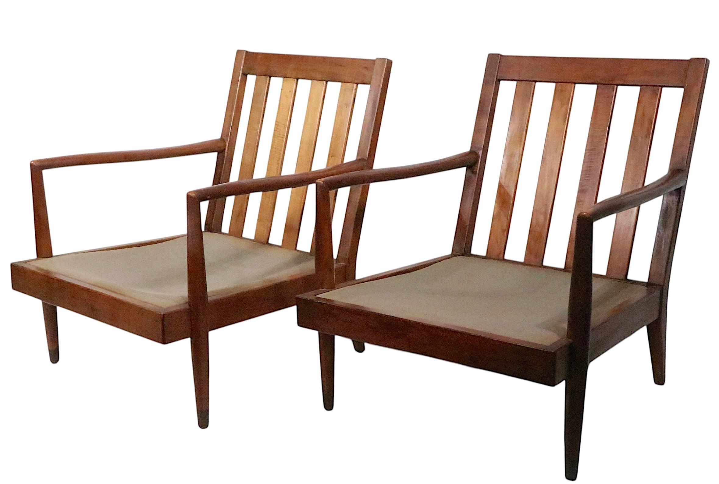 Legno Pr. Sedie da salotto del Mid Century nello stile di Robsjohn Gibbings in vendita
