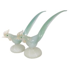 Pr. Mid Century Murano Glass Birds in the style of Seguso
