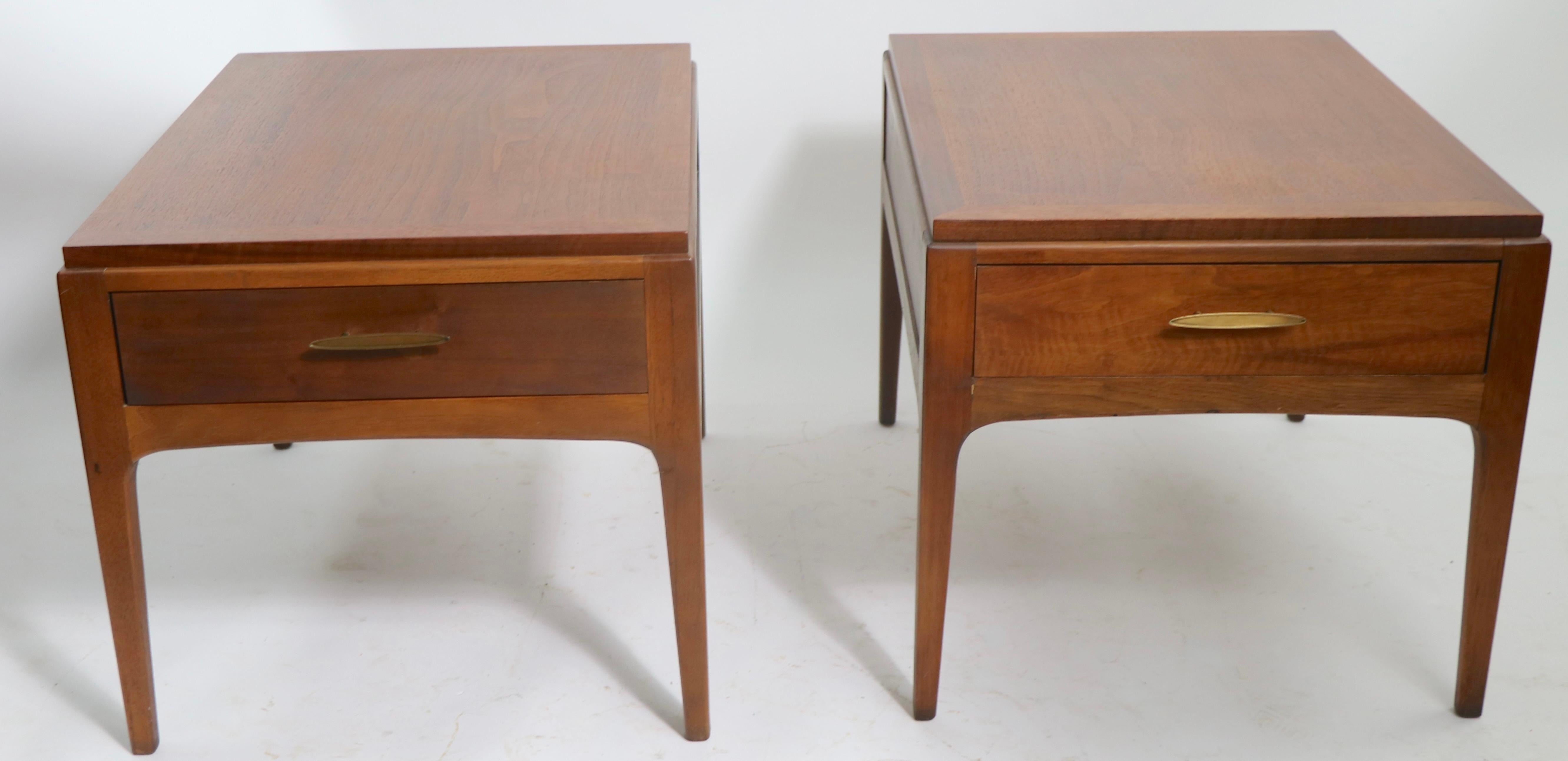 Pr. Mid-Century One Drawer End Tables, Night Stands by Lane 1