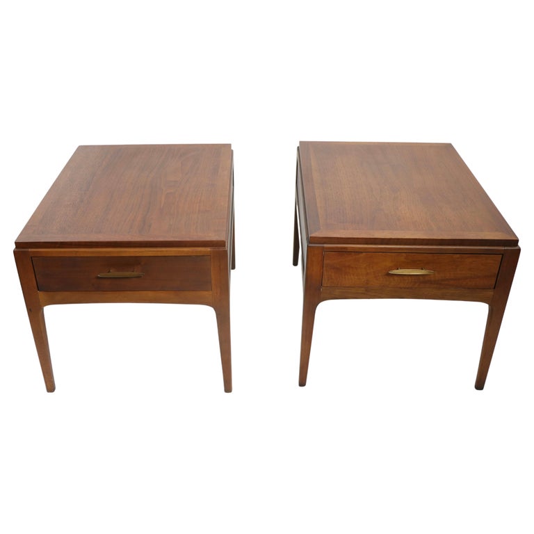 Pr. MidCentury One Drawer End Tables, Night Stands by Lane at 1stDibs