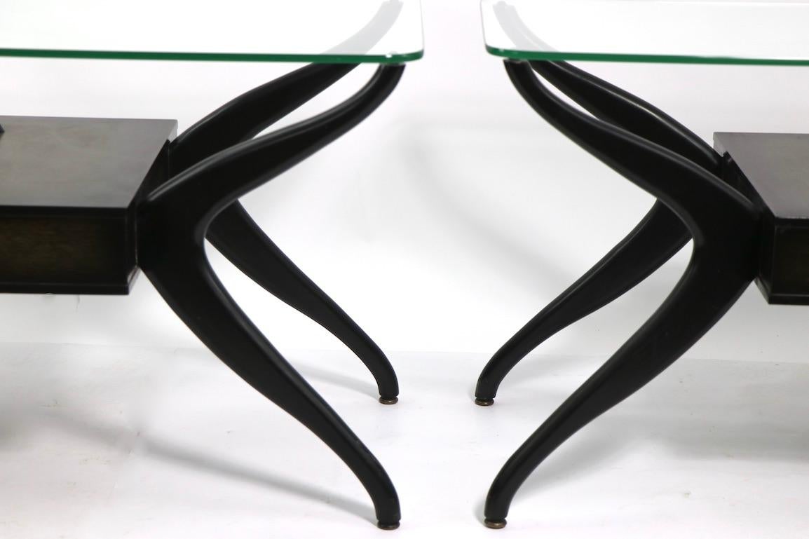 Pair of Mid Century One-Drawer Stands after Pearsall For Sale 9