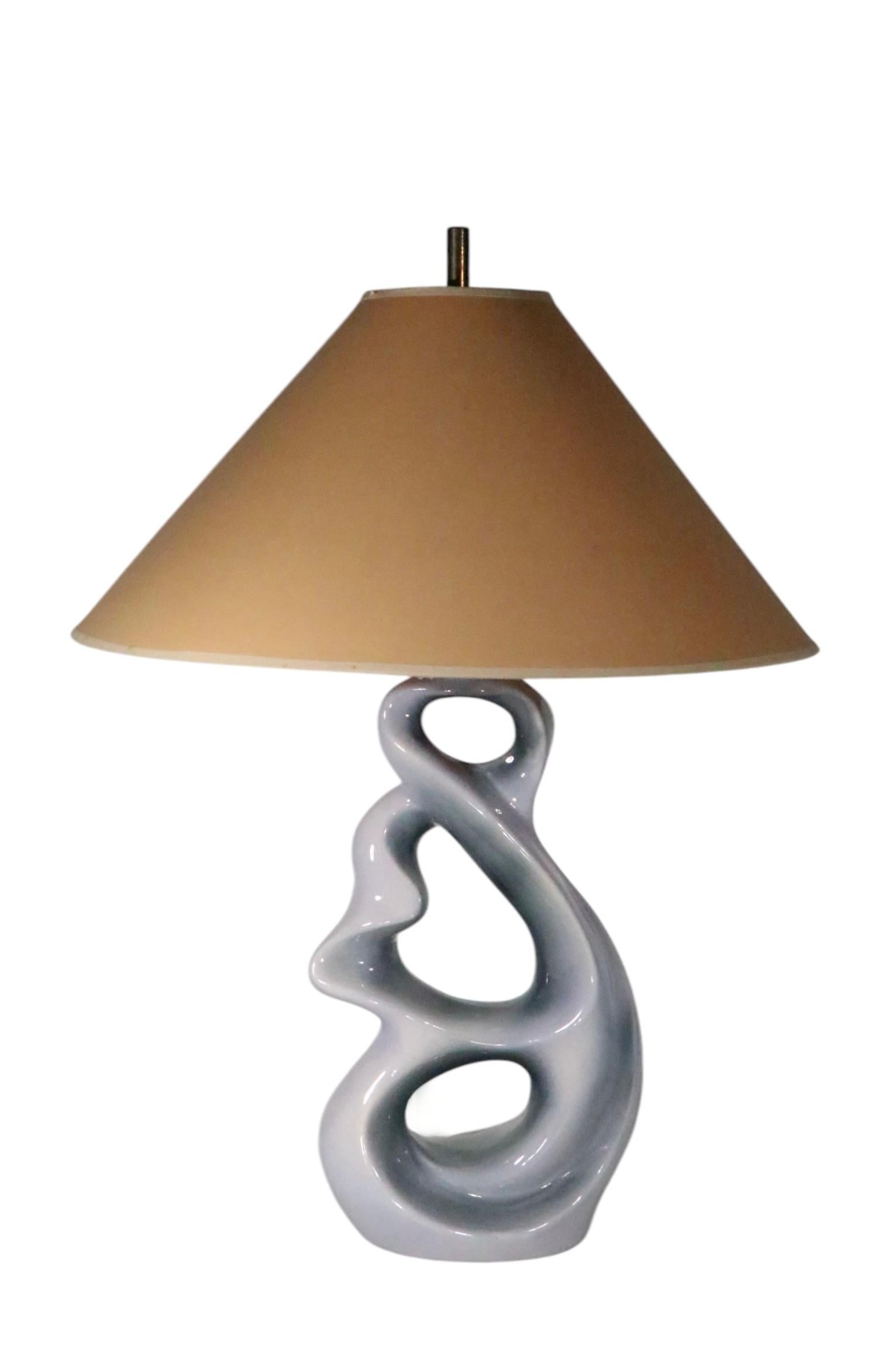 Pr. Milieu du siècle  Lampes de table organiques en céramique à forme libre circa 1950 en vente 5