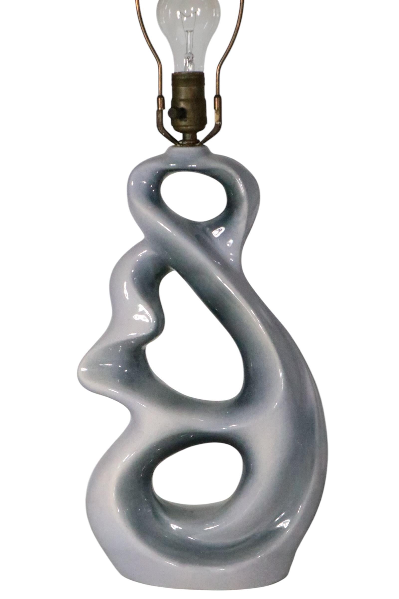 Pr. Milieu du siècle  Lampes de table organiques en céramique à forme libre circa 1950 en vente 12