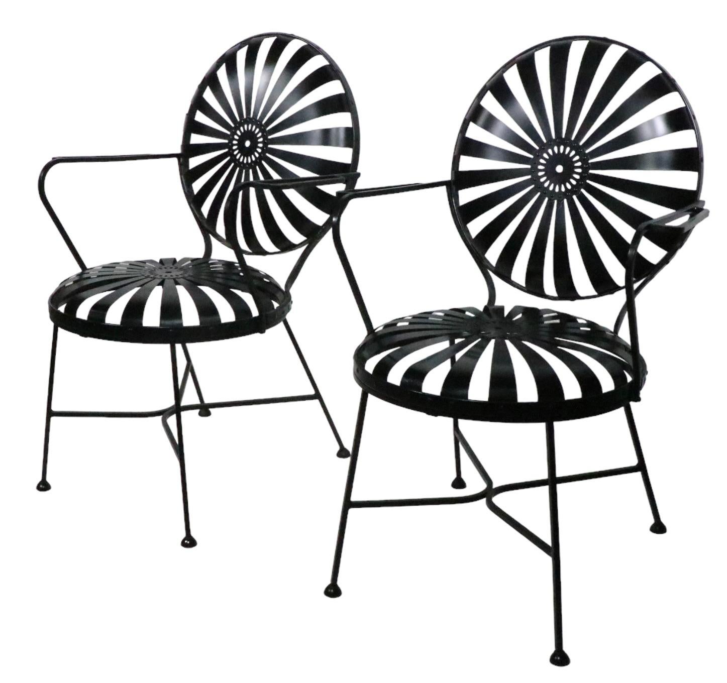 Pair Mid Century Spring Chairs by Troy Sunshade After Francois Carre C 1940/1950 For Sale 4