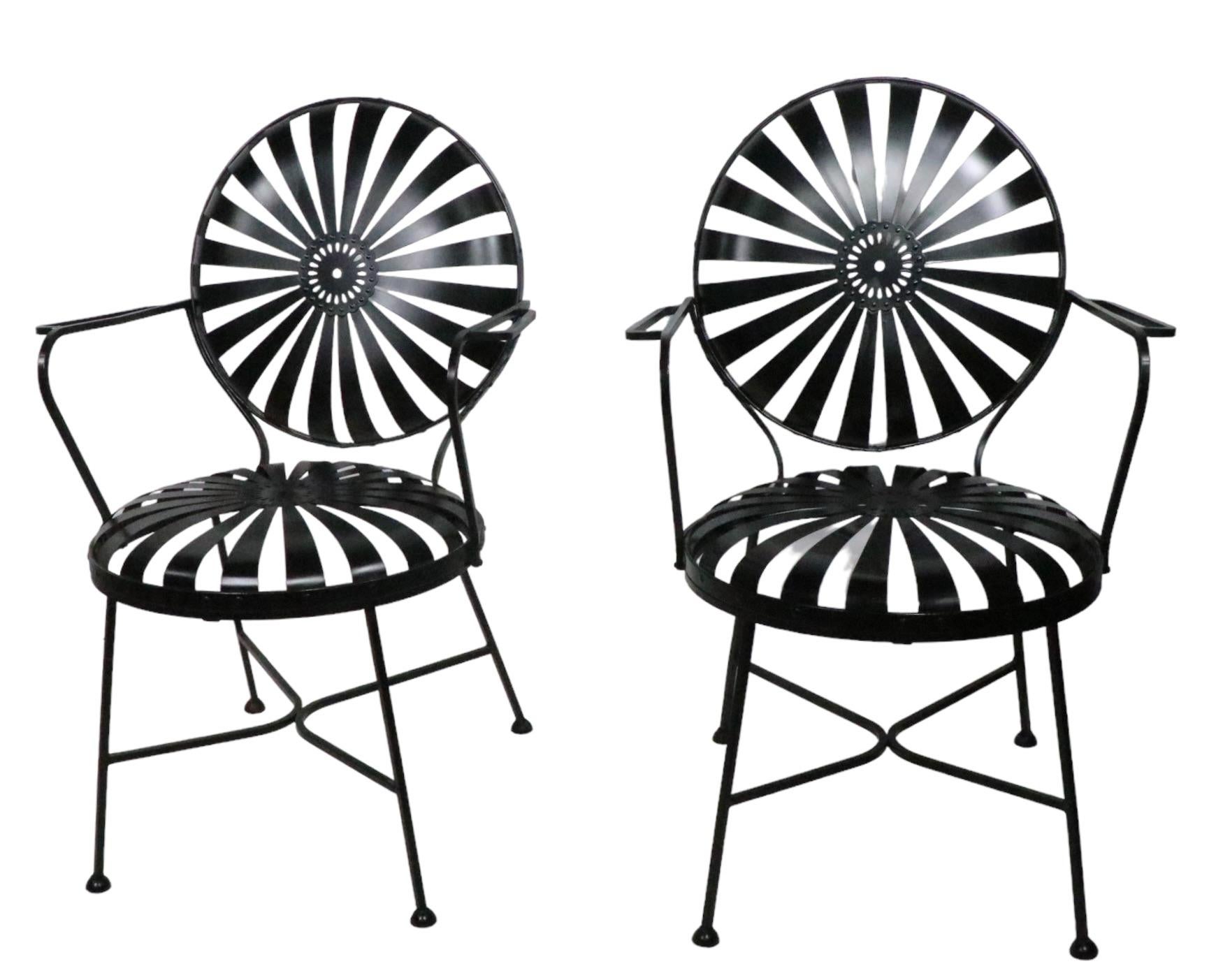 Pair Mid Century Spring Chairs by Troy Sunshade After Francois Carre C 1940/1950 For Sale 5