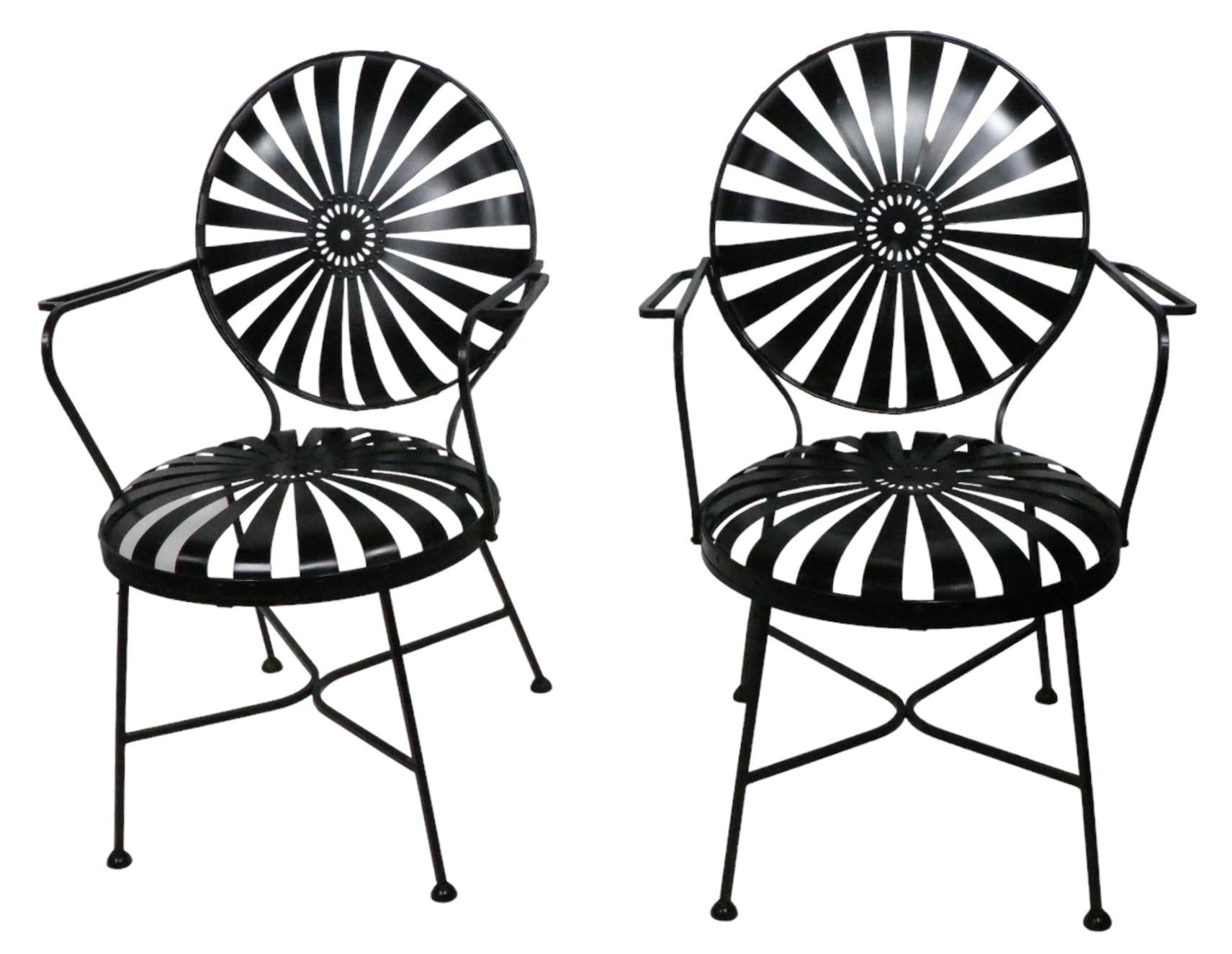 Pair Mid Century Spring Chairs by Troy Sunshade After Francois Carre C 1940/1950 For Sale 6