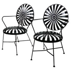 Retro Pair Mid Century Spring Chairs by Troy Sunshade After Francois Carre C 1940/1950