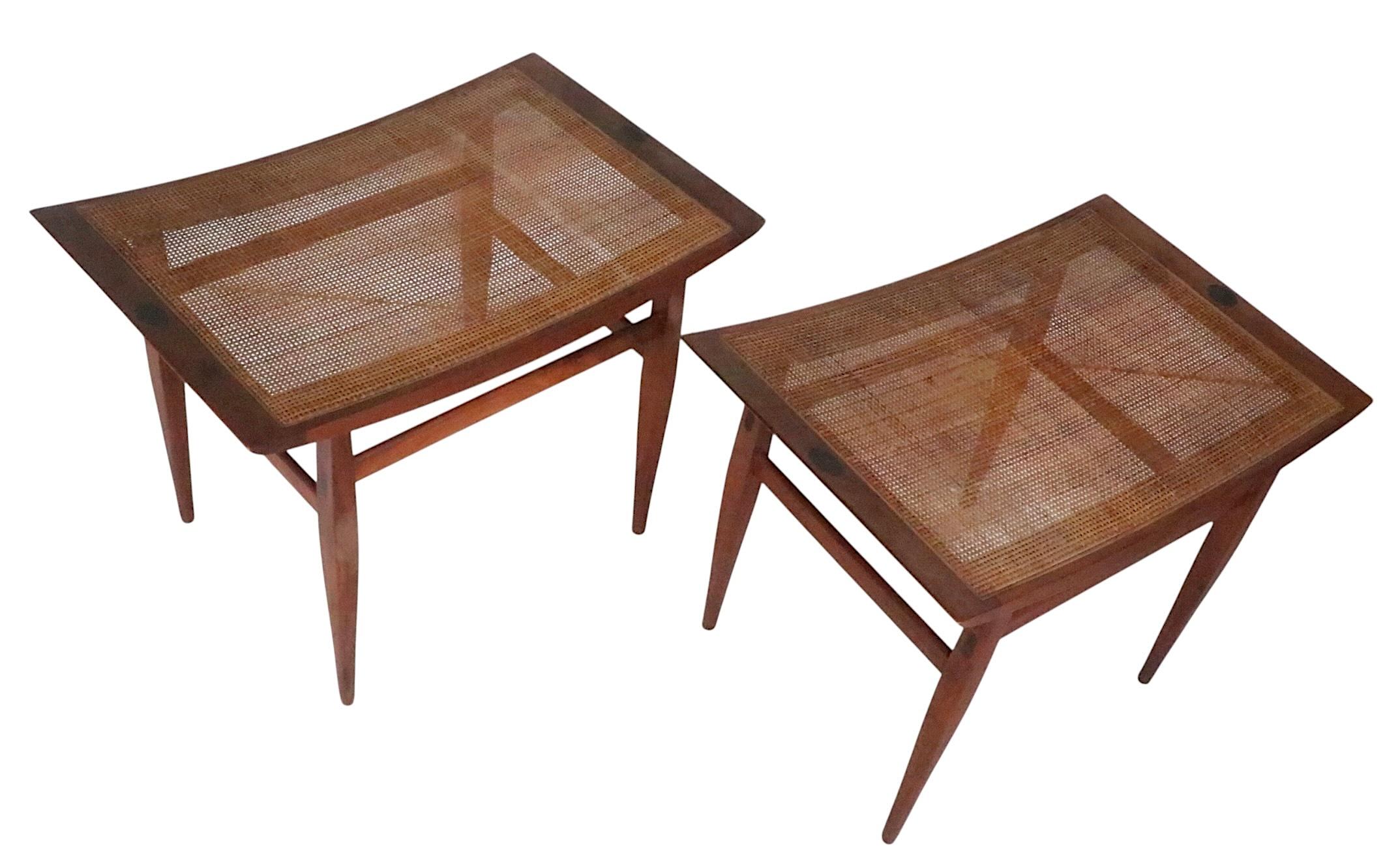 Pr. Mid Century Stools Benches Designed by Kipp Stewart Declaration for Drexel im Angebot 11