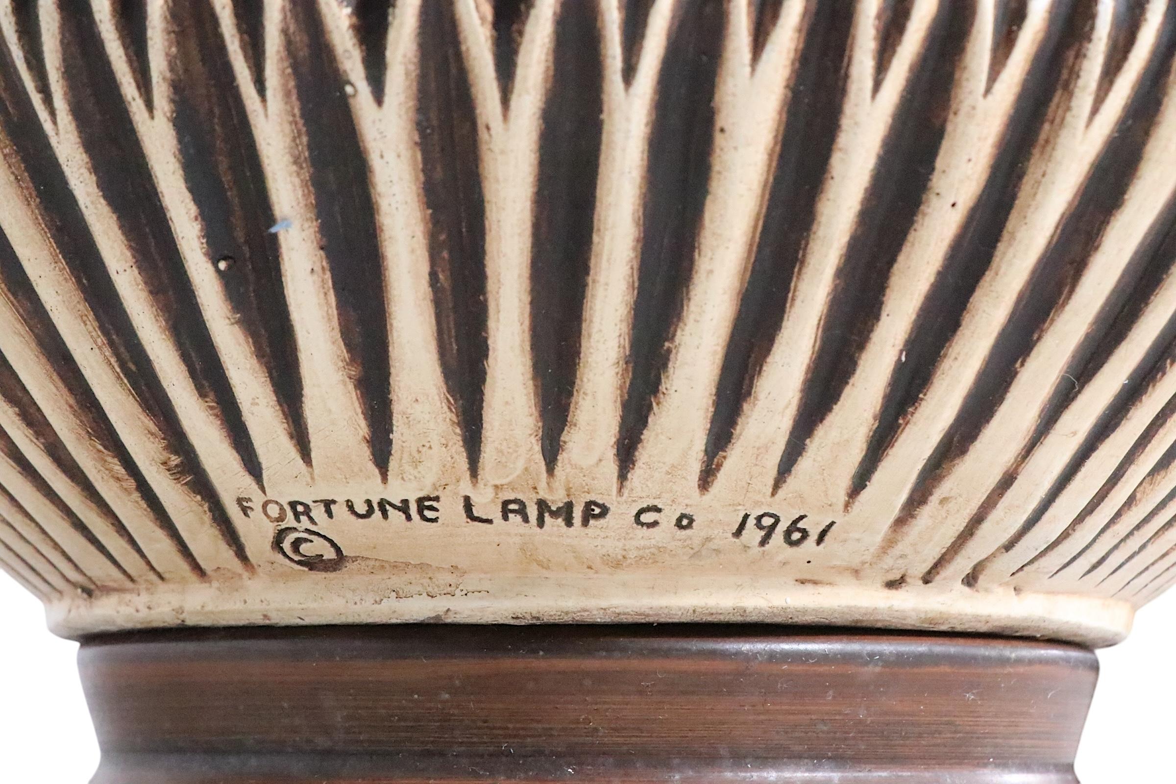 Pr. Mid Century Table Lamps by the Fortune Lamp Co. 1961 5