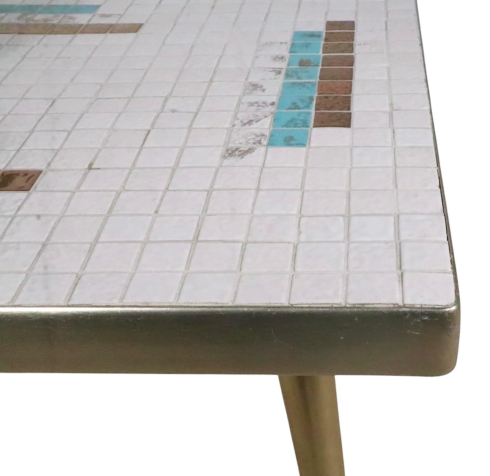 Pr. Mid Century Tile Top Step End Tables c 1950/60's For Sale 3