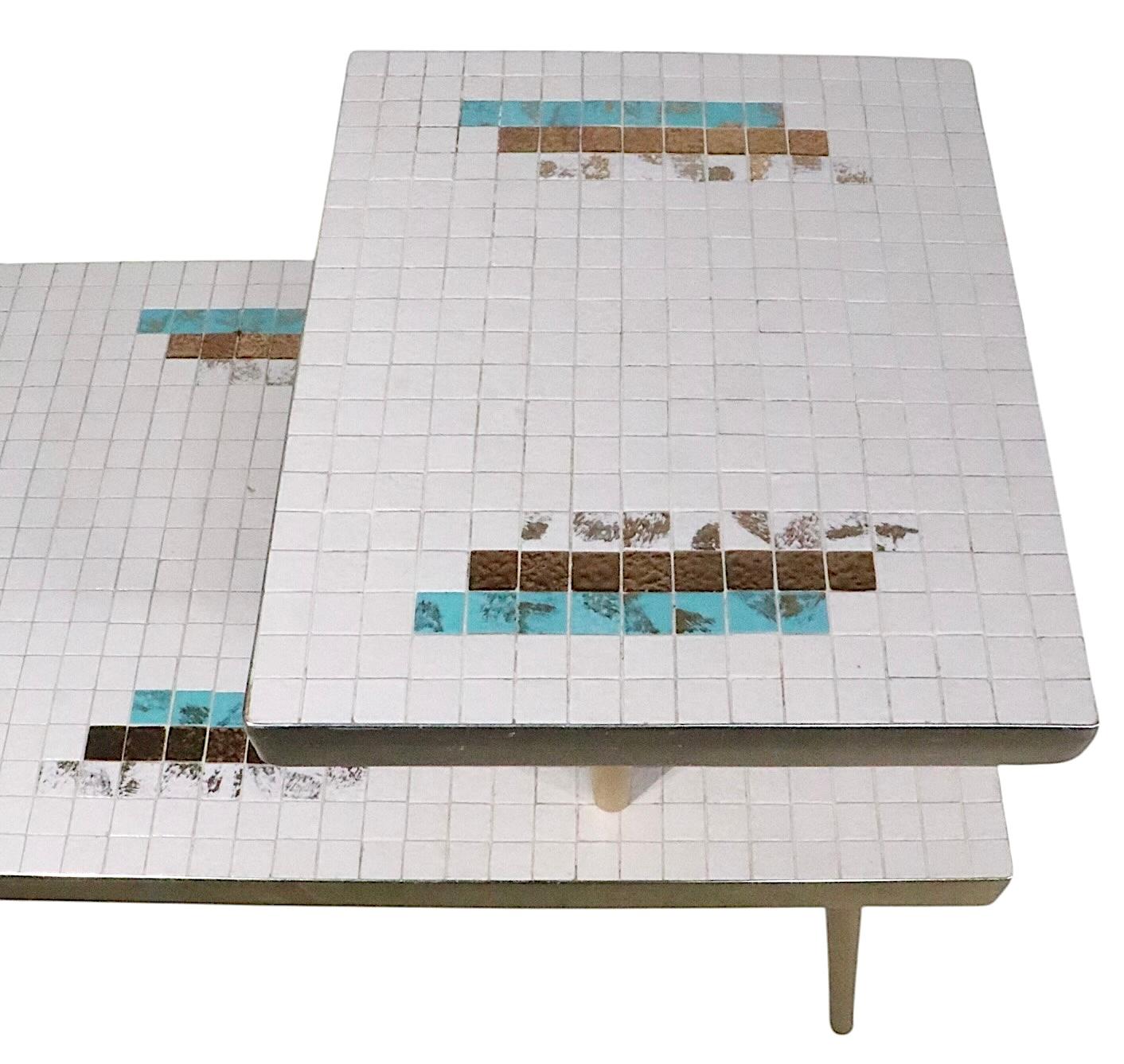 Pr. Mid Century Tile Top Step End Tables c 1950/60's For Sale 10