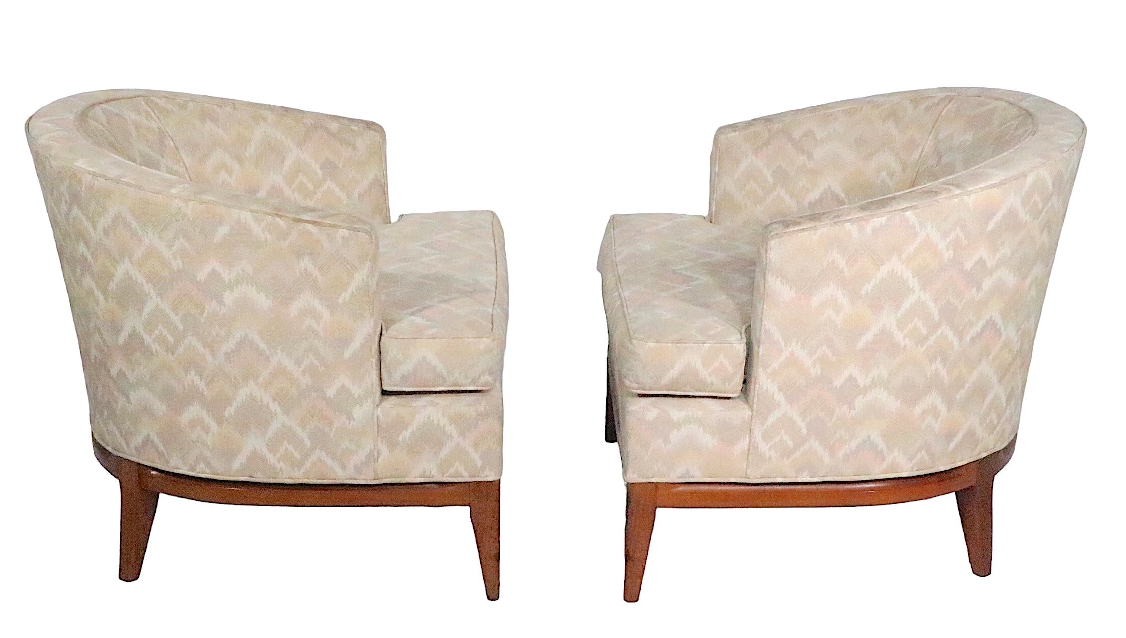 Pair. Mid Century Tub Chairs After Robsjohn Gibbings, circa 1950 - 1960s For Sale 8