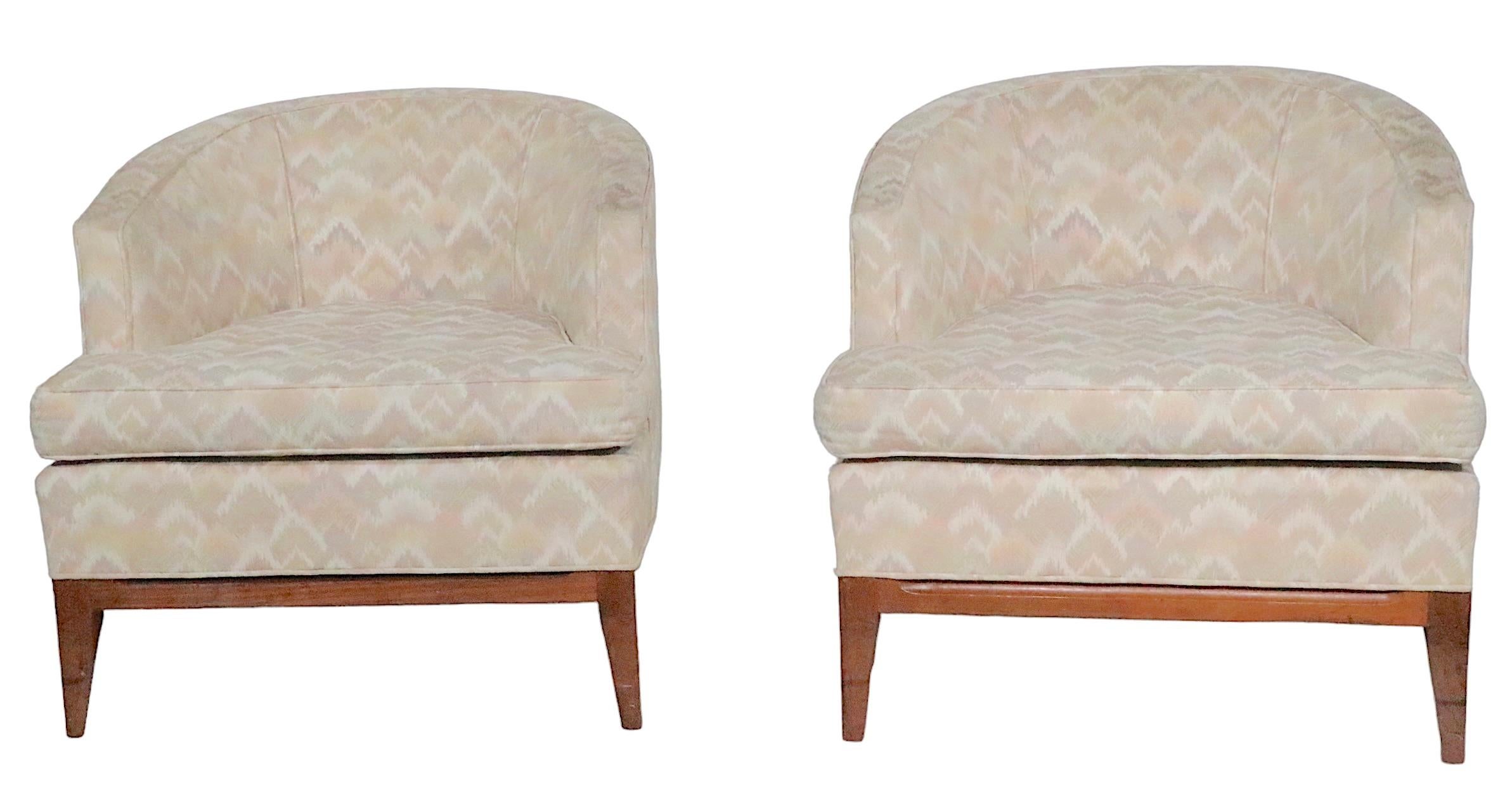 American Pair. Mid Century Tub Chairs After Robsjohn Gibbings, circa 1950 - 1960s For Sale