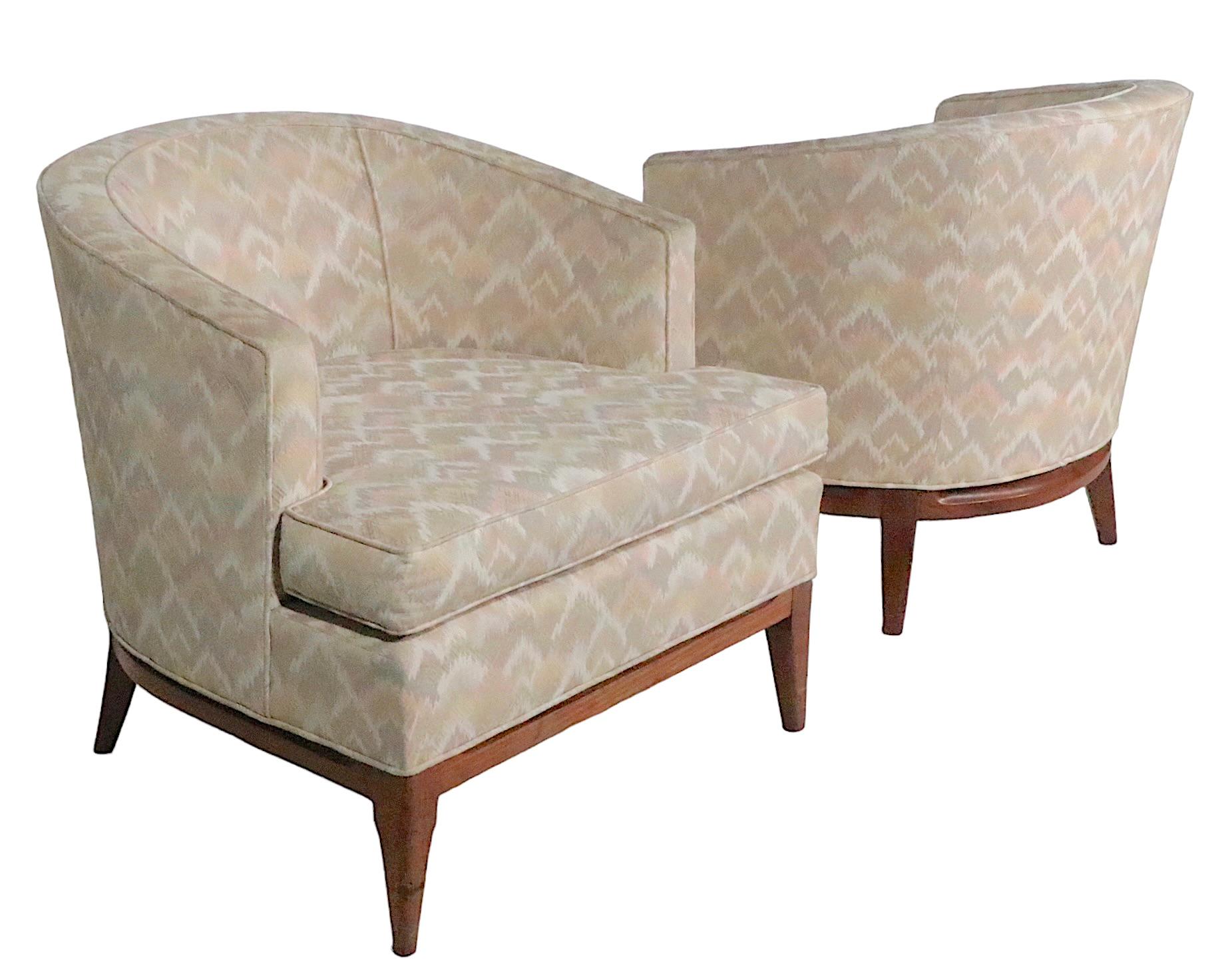 Pair. Mid Century Tub Chairs After Robsjohn Gibbings, circa 1950 - 1960s For Sale 1