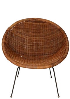 Pr. Mid Century Wicker and Bamboo Chairs by Calif-Asia