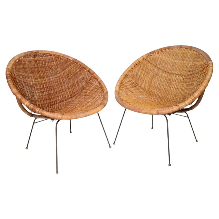 Pr. Mid Century Sthle aus Korbgeflecht und Bambus von Calif-Asia im  Angebot bei 1stDibs Deutschland