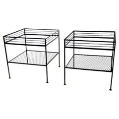 Pr Mid Century  Wrought  Iron End Tables att. to Woodard