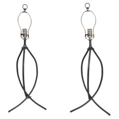 Pair Midcentury Wrought Iron Table Lamps, circa 1950s